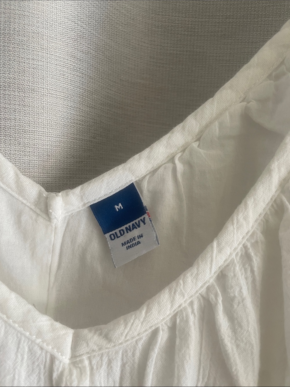 Old Navy 100% Cotton White Tie-Shoulder Maxi Dress - Picture 3 of 8